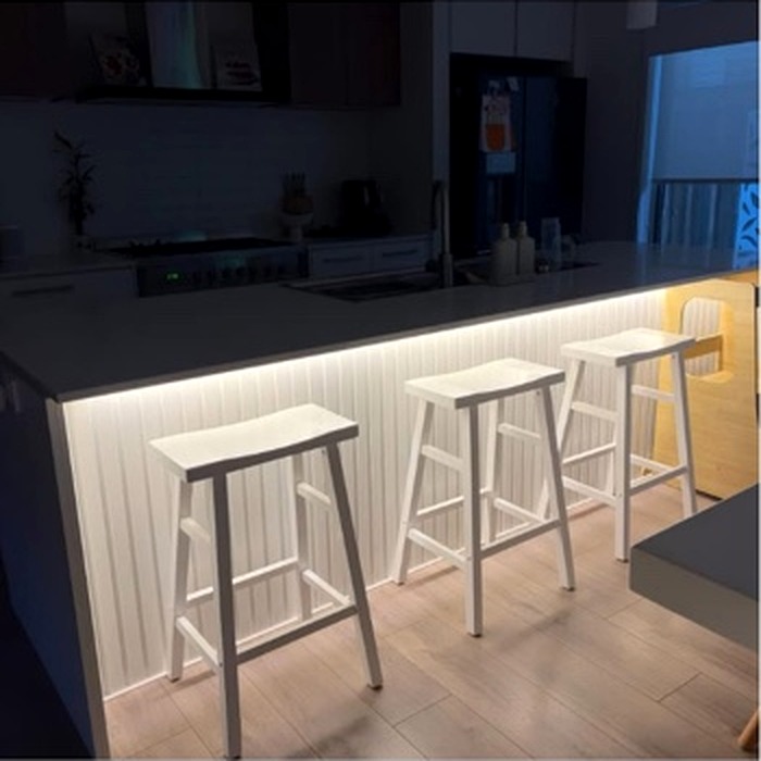 Kitchen island panel and lighting work