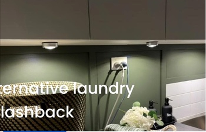 Laundry splashback and wall finish