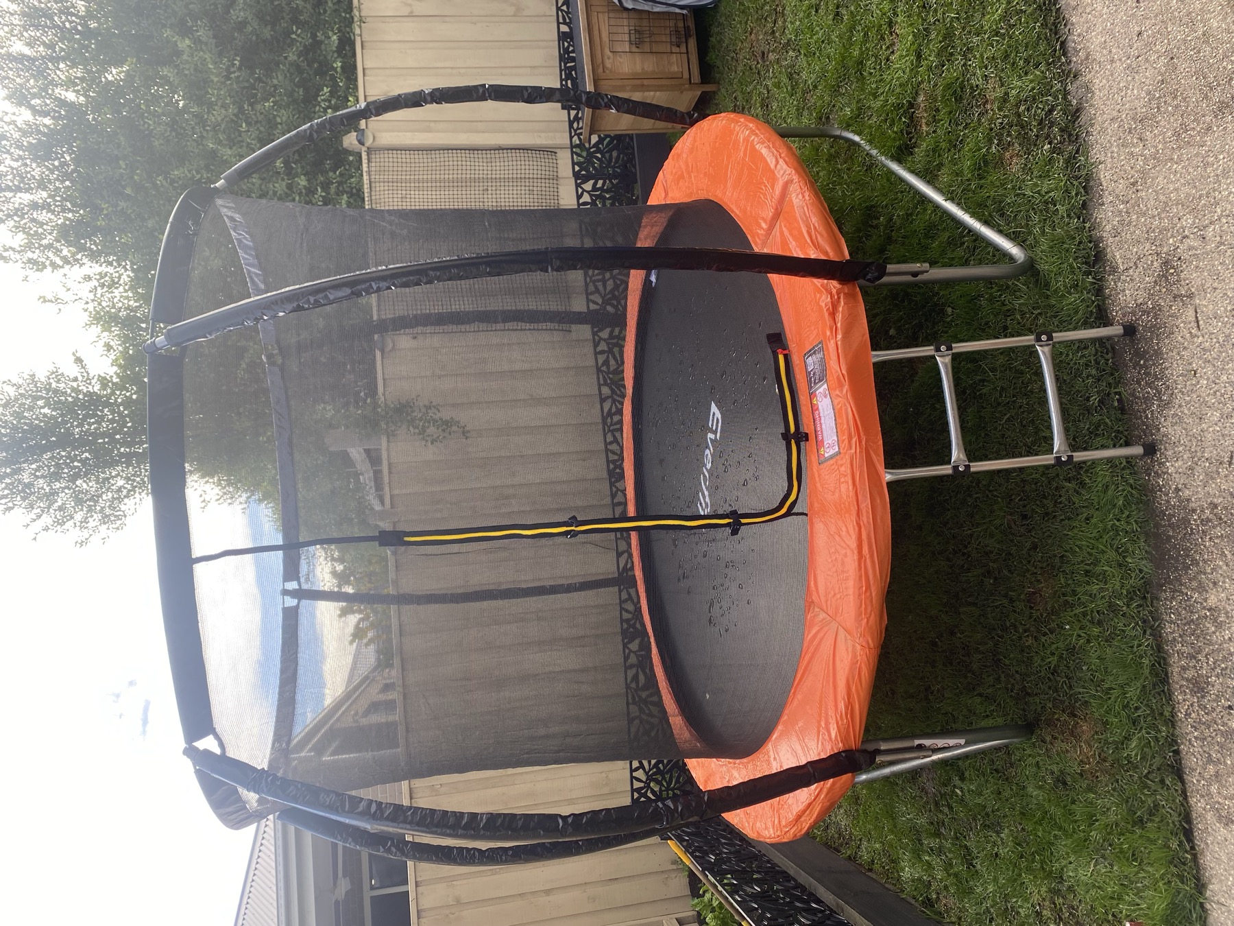 Finished backyard trampoline assembly